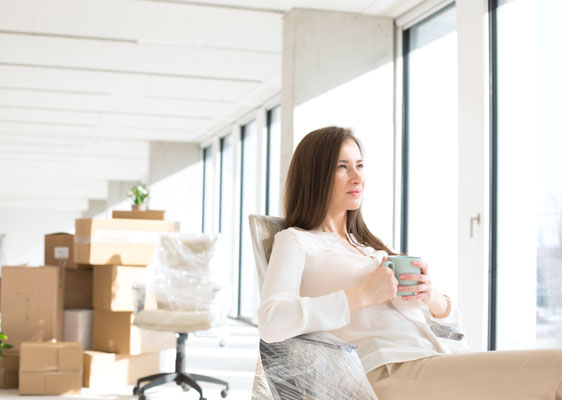 woman moving office